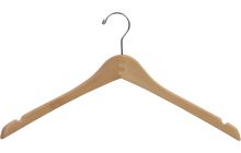 Natural Wood Top Hanger W/ Notches (17" X 1/2")