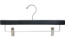 Black Wood Bottom Hanger W/ Clips (14" X 5/8")