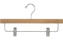 Natural Wood Bottom Hanger W/ Clips (14" X 5/8")