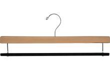 Natural Wood Bottom Hanger W/ Flocked Bar (16" X 3/8")