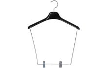 Black Plastic Display Hanger W/ 12" Clips (17" X 1 1/2")