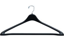 Black Plastic Suit Hanger W/ Suit Bar (17" X 1/2")