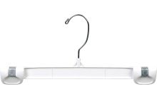 White Plastic Bottom Hanger W/Clips (10" X 1/4")