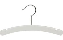 Kids White Wood Top Hanger W/ Notches (10" X 3/8")