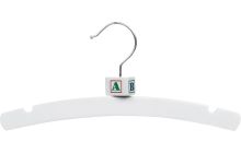 Kids White Wood Top Hanger W/ Notches (11" X 3/8")