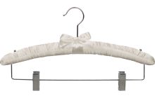 Ivory Padded Combo Hanger W/ Clips (16" X 1")
