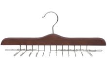 Walnut Wood 24 Clip Tie Hanger (17" X 3/4")