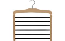 Natural Wood 6 Tier Bottom Hanger W/Flocked Bars (16" X 1/2")
