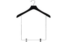 Oversized Black Wood Display Hanger W/ 12" Clips (18" X 2")