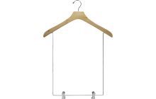 Oversized Natural Wood Display Hanger W/ 15" Deluxe Clips (18" X 2")