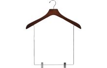 Oversized Walnut Wood Display Hanger W/ 12" Clips (18" X 2")