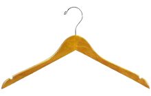 Petite Honey Alder Top Hanger W/ Notches & Rubber Strips (15.5" X 1/2")