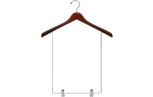 Walnut Wood Display Hanger W/ 15" Deluxe Clips (17" X 1")