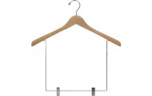 Natural Wood Display Hanger W/ 10" Clips (17" X 1")