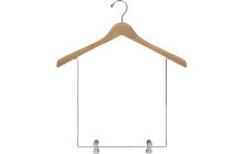 Natural Wood Display Hanger W/ 12" Deluxe Clips (17" X 1")