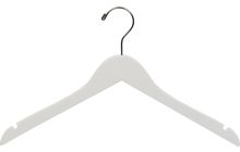 White Wood Slim Line Top Hanger W/ Notches (17" X 1/4")