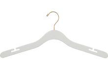 Oversized White Wood TopHanger W/ Notches (20" X 7/16")