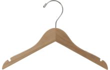 Kids Unfinished Wood Top Hanger W/ Notches & Rubber Strips (12" X 7/16")