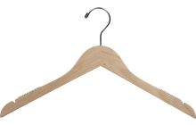 Unfinished Wood Top Hanger W/ Notches & Rubber Strips (17" X 7/16")