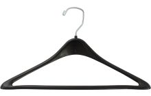 Petite Matte Black Plastic Suit Hanger W/ Suit Bar (15" X 1/2")