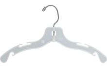 Kids White Plastic Top Hanger W/ Notches (12" X 7/16")