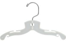 Kids White Plastic Top Hanger W/ Notches (10" X 7/16")