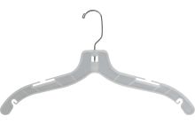 White Plastic Top Hanger W/ Notches (17" X 3/8")