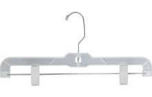 White Plastic Bottom Hanger W/ White Plastic Clips (14" X 7/16")
