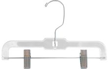 Junior Clear Plastic Bottom Hanger W/ Clips (11" X 7/16")