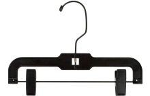 Kids Black Plastic Bottom Hanger W/ Clips (10" X 7/16")