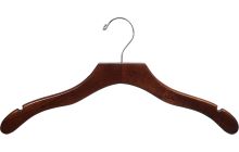 Walnut Wood Top Hanger W/ Notches (17" X 7/16")