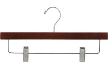 Walnut Wood Bottom Hanger W/ Clips (14" X 5/8")