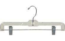 Kids Clear Plastic Bottom Hanger W/ Clips (12" X 7/16")