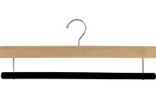 Unfinished Wood Bottom Hanger W/ Flocked Bar (16" X 3/8")