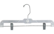 White Plastic Bottom Hanger W/ White Plastic Clips (14" X 7/16")