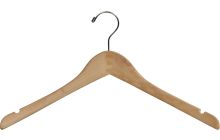 Petite Tung Oil Wood Top Hanger W/ Notches (15.5" X 1/2")