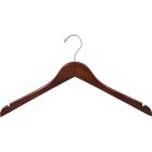 Walnut Wood Top Hanger W/ Notches (17" X 7/16")