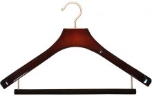 Oversized Cherry Wood Suit Hanger W/ Flocked Bar (18" X 2")