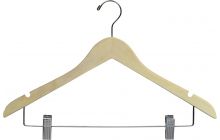 Unfinished Wood Combo Hanger W/ Clips & Notches (17" X 3/4")