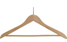 Natural Wood Anti-Theft Suit Hanger W/ Suit Bar (17" X 3/4")