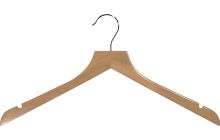 Natural Wood Top Hanger W/ Notches (17" X 7/16")