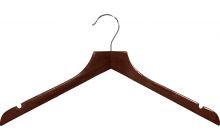 Walnut Wood Top Hanger W/ Notches (17" X 7/16")