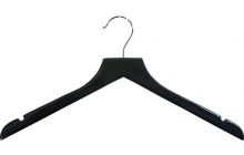 Matte Black Wood Top Hanger W/ Notches (17" X 7/16")