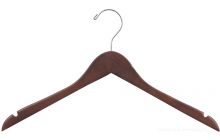 Rubber Coated Walnut Wood Top Hanger W/ Notches (17" X 7/16")