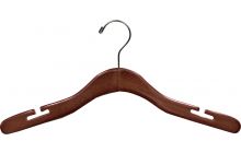 Walnut Wood Top Hanger W/ Countersunk Hook & Notches (17" X 7/16")