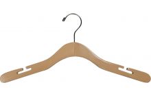 Natural Wood Top Hanger W/ Countersunk Hook & Notches (17" X 7/16")