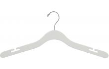 Oversized White Wood Top Hanger W/ Countersunk Hook & Notches (20" X 7/16")