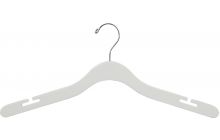 Oversized White Wood Top Hanger W/ Countersunk Hook & Notches (20" X 7/16")