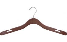 Oversized Walnut Wood Top Hanger W/ Countersunk Hook & Notches (20" X 7/16")