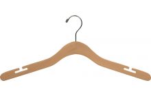 Oversized Natural Wood Top Hanger W/ Countersunk Hook & Notches (20" X 7/16")